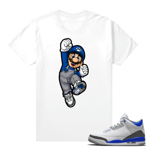 Racer Blue 3s Jordan Sneaker Tees Mario