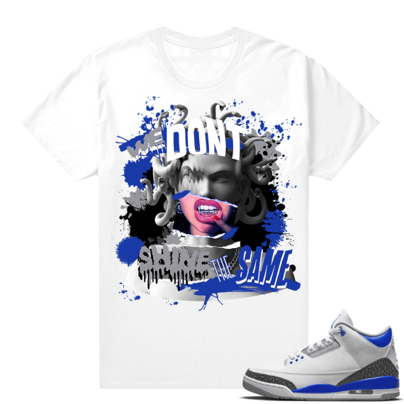 Racer Blue 3s Jordan Sneaker Tees Medusa