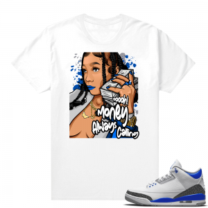 Racer Blue 3s Jordan Sneaker Tees Money Always Calling