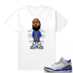 Racer Blue 3s Jordan Sneaker Tees Nipsey Hussle