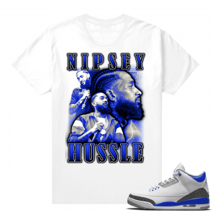 Racer Blue 3s Jordan Sneaker Tees Nipsey Hussle Vintage