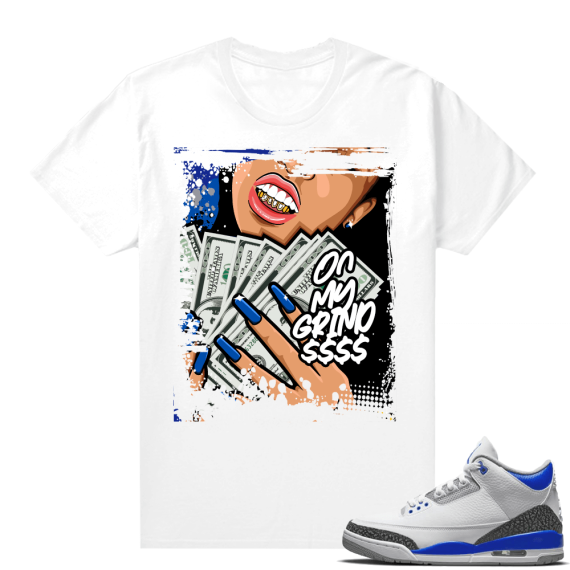 Racer Blue 3s Jordan Sneaker Tees On My Grind