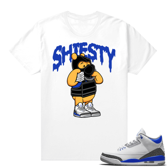 Racer Blue 3s Jordan Sneaker Tees Pooh Shiesty