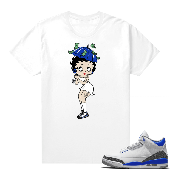 Racer Blue 3s Jordan Sneaker Tees Rainy Day