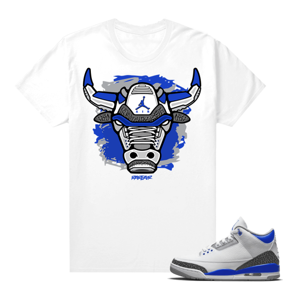 Racer Blue 3s Jordan Sneaker Tees Rare Air Bull