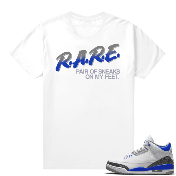 Racer Blue 3s Jordan Sneaker Tees Rare Pair