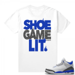 Racer Blue 3s Jordan Sneaker Tees Shoe Game Lit