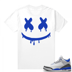 Racer Blue 3s Jordan Sneaker Tees Smiley Drip