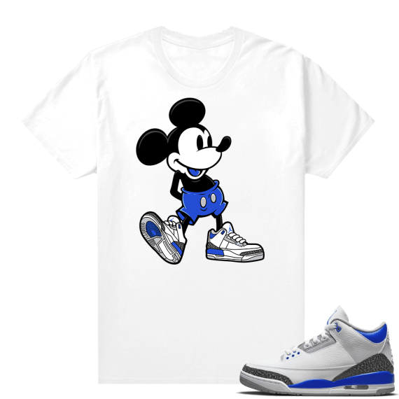 Racer Blue 3s Jordan Sneaker Tees Sneakerhead Mickey