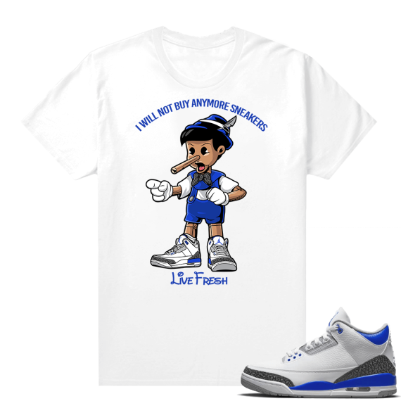 Racer Blue 3s Jordan Sneaker Tees Sneakerhead Pinocchio