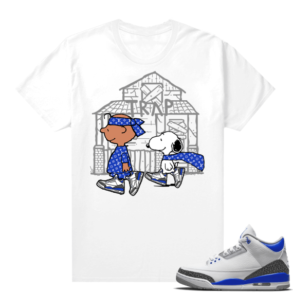 Racer Blue 3s Jordan Sneaker Tees Snoopy Trap House