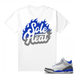 Racer Blue 3s Jordan Sneaker Tees Sole Heat Logo