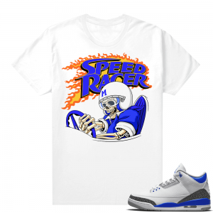 Racer Blue 3s Jordan Sneaker Tees Speed Racer Hell Ride