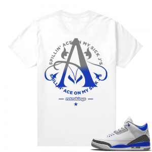 Racer Blue 3s Jordan Sneaker Tees Spilling Ace