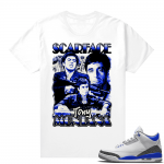 Racer Blue 3s Jordan Sneaker Tees Tony Montana Vintage