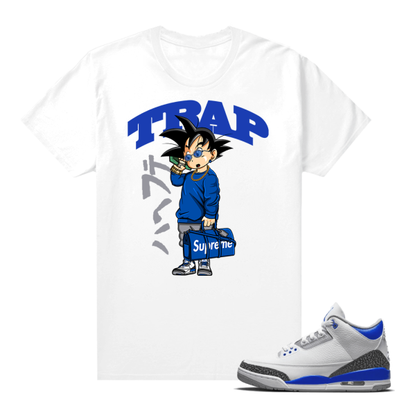 Racer Blue 3s Jordan Sneaker Tees Trap Goku