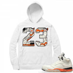 Shattered Backboard 5s Matching Hoodies White 23 Mashup