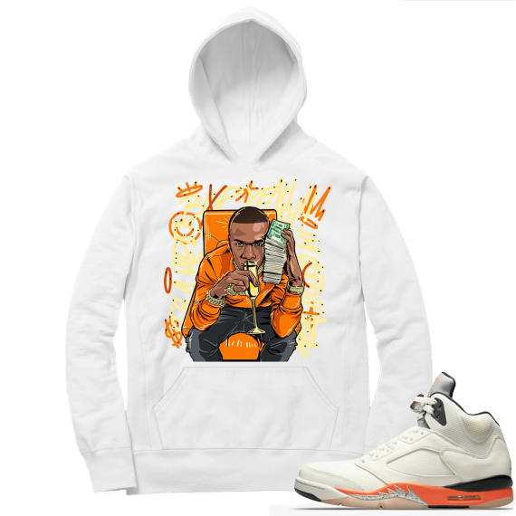 Shattered Backboard 5s Matching Hoodies White Billion Dollar Baby