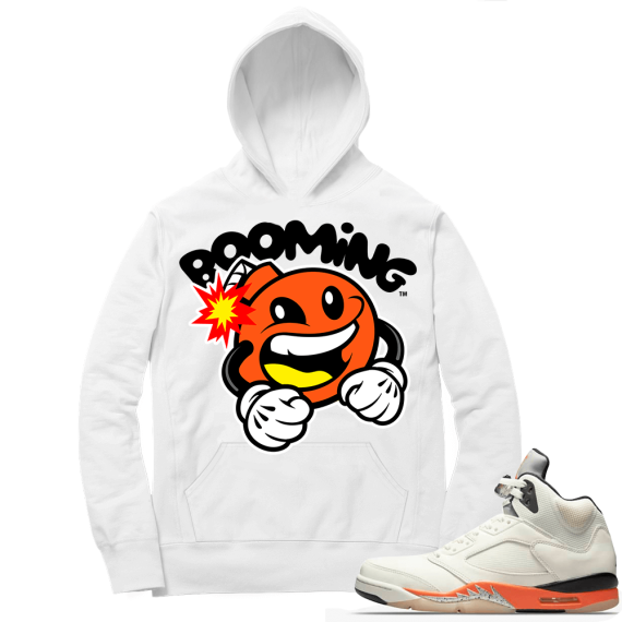 Shattered Backboard 5s Matching Hoodies White Boomin Bomb