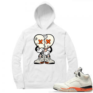 Shattered Backboard 5s Matching Hoodies White Broken Heart