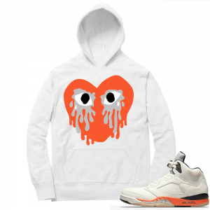 Shattered Backboard 5s Matching Hoodies White Crying Heart