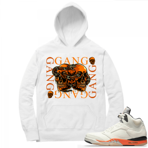 Shattered Backboard 5s Matching Hoodies White Gang Gang