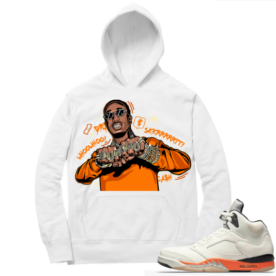 Shattered Backboard 5s Matching Hoodies White Huncho