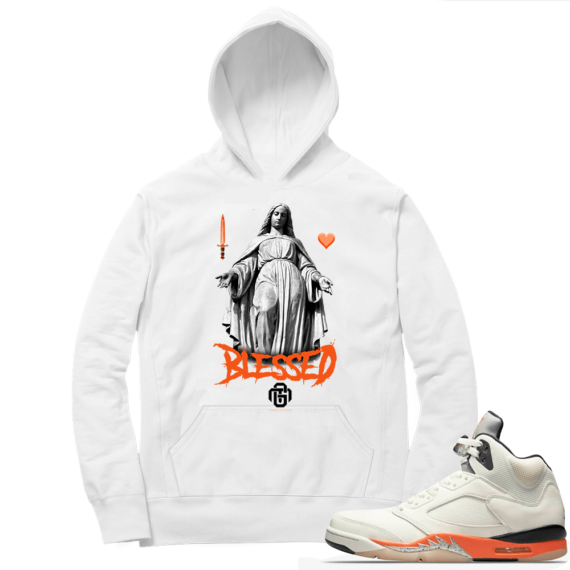 Shattered Backboard 5s Matching Hoodies White Marcello Gior Blessed