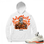 Shattered Backboard 5s Matching Hoodies White Praying Skeleton