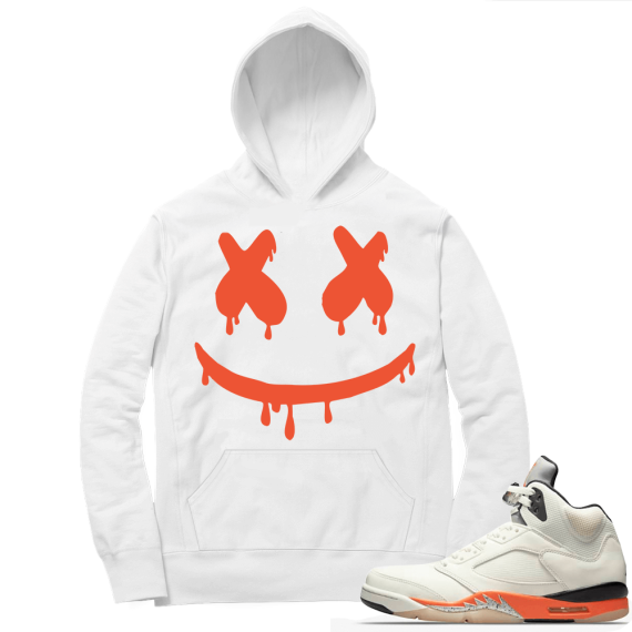 Shattered Backboard 5s Matching Hoodies White Smiley Drip