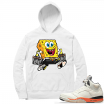 Shattered Backboard 5s Matching Hoodies White Spongebob Money Bags