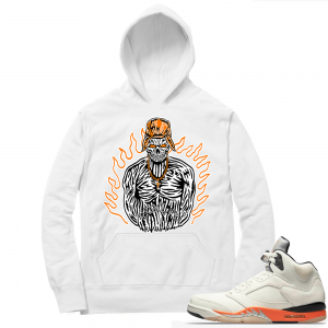 Shattered Backboard 5s Matching Hoodies White Thug Life Skeleton