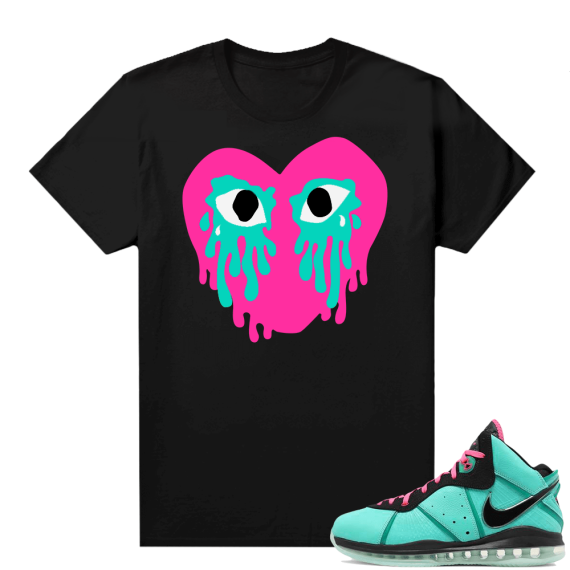 South Beach Lebron 8 Sneaker tees match Black Crying Heart