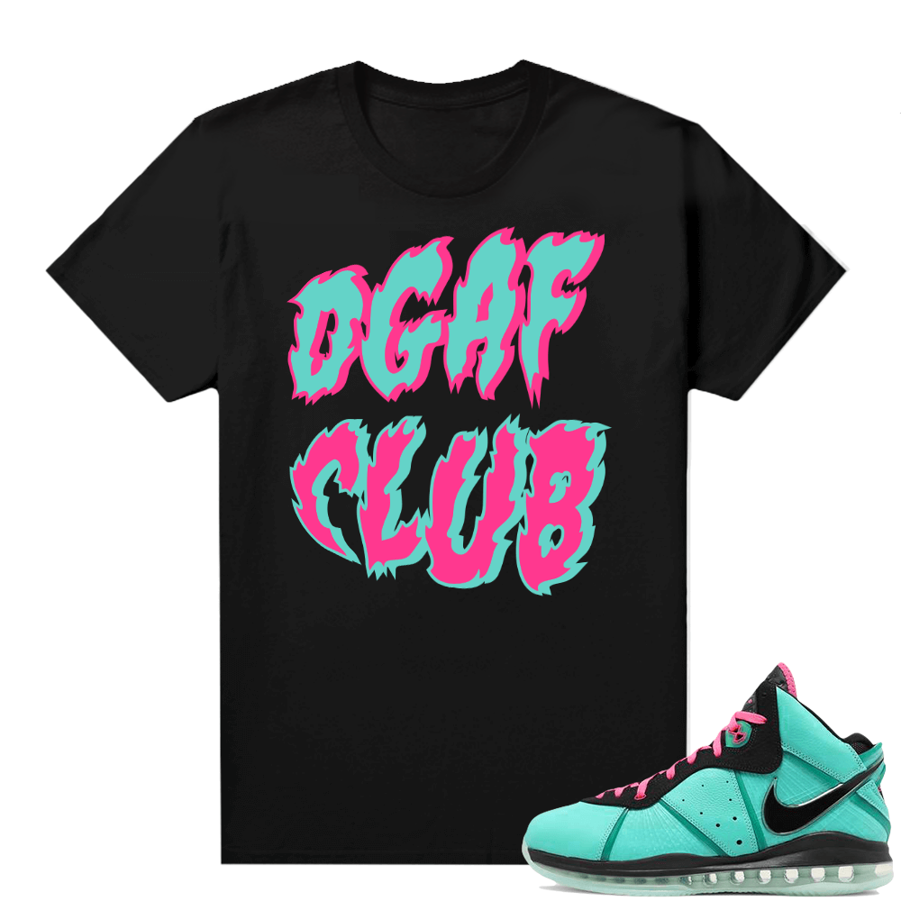 South Beach Lebron 8 Sneaker tees match Black DGAF Club