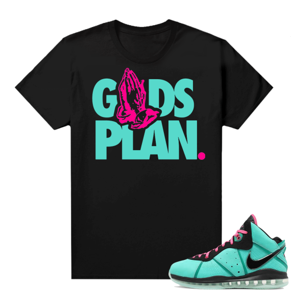 South Beach Lebron 8 Sneaker tees match Black Gods Plan