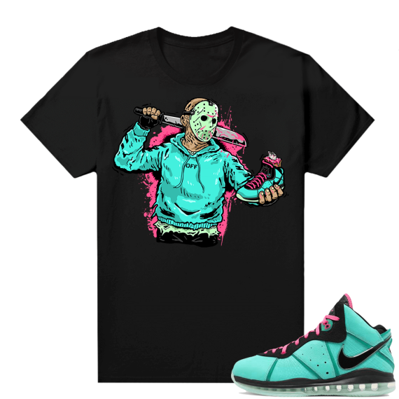 South Beach Lebron 8 Sneaker tees match Black Jason Cop