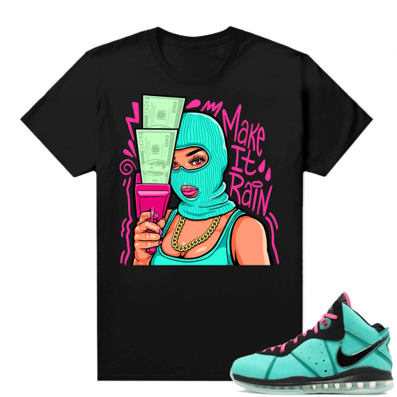 South Beach Lebron 8 Sneaker tees match Black Make it Rain