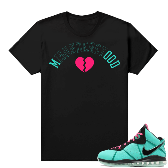 South Beach Lebron 8 Sneaker tees match Black Misunderstood