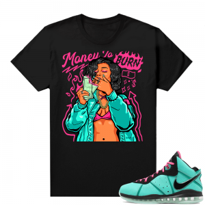 South Beach Lebron 8 Sneaker tees match Black Money To Burn