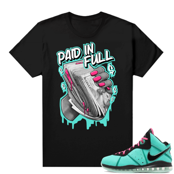 South Beach Lebron 8 Sneaker tees match Black Paid In Full