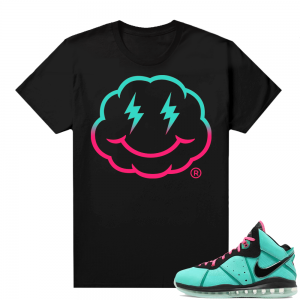 South Beach Lebron 8 Sneaker tees match Black Smiley Cloud