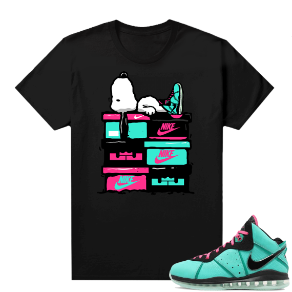 South Beach Lebron 8 Sneaker tees match Black Sneakerhead Snoopy