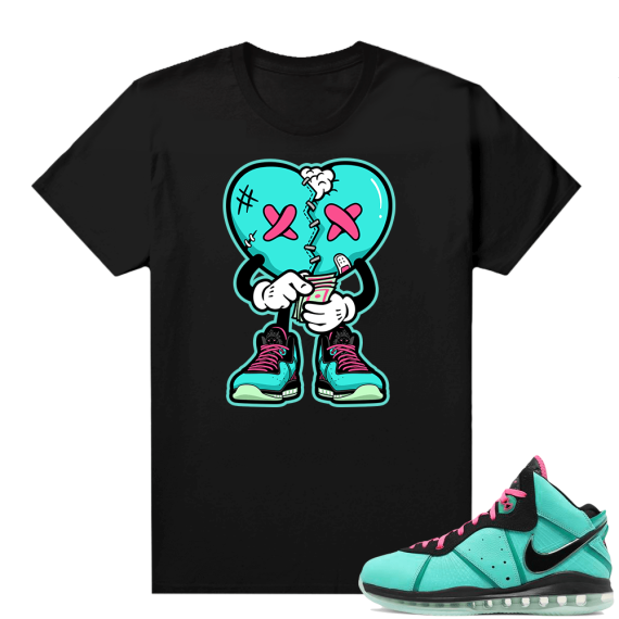 South Beach Lebron 8 Sneaker tees match Broken Heart