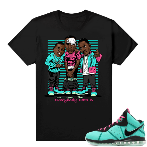 South Beach Lebron 8 Sneaker tees match Everybody Eats B