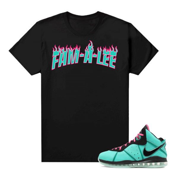 South Beach Lebron 8 Sneaker tees match JTSG FAM-A-LEE Flame