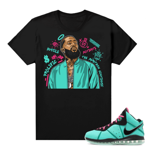 South Beach Lebron 8 Sneaker tees match Nipsey Tribute