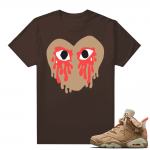 Travis Scott 6s British Khahki shirts Brown Crying Heart