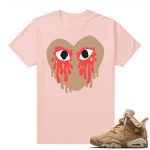 Travis Scott 6s British Khahki shirts Pink Crying Heart