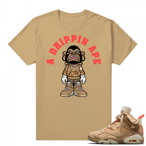 Travis Scott 6s British Khaki sneaker tees shirt A Drippin Ape