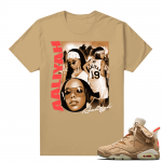 Travis Scott 6s British Khaki sneaker tees shirt Aaliyah Vintage Rap